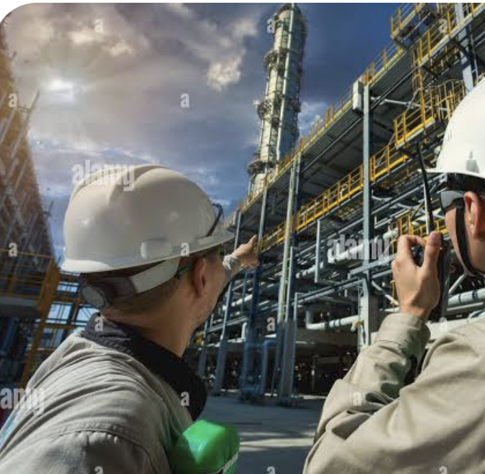 Workers at oil refinery using DirectPTT radios